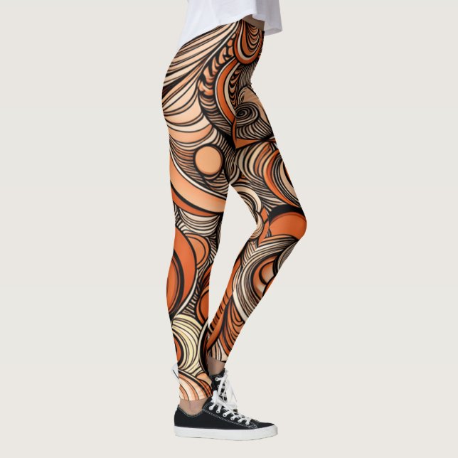Leggings Motif Abstrait moderne Peach Orange (Droite)