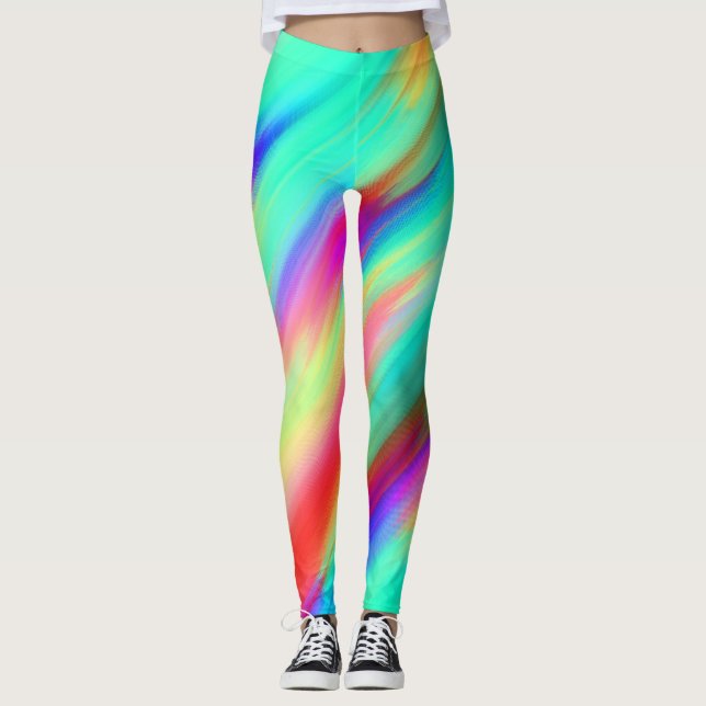 Leggings Motif Abstrait multicolore coloré (Devant)