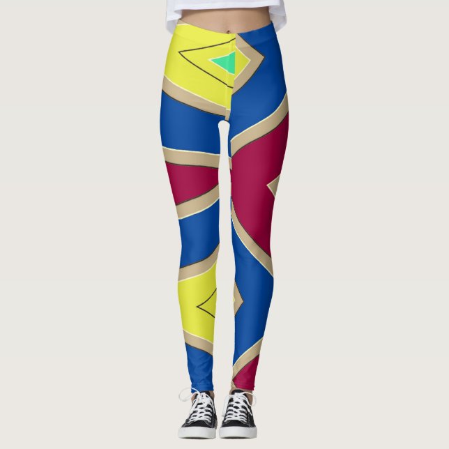 Leggings Motif abstrait multicolore "Ratti_Creative_Arts" (Devant)