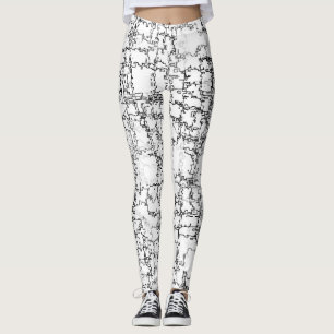 Leggings Motif Abstrait noir et blanc