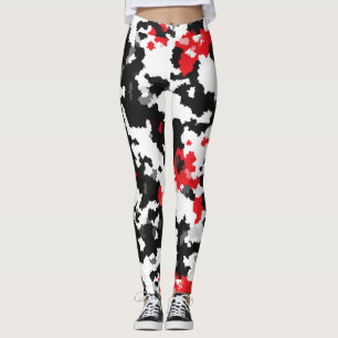 Leggings Motif Abstrait Noir et blanc cristallin