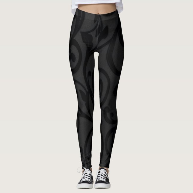 Leggings Motif Abstrait noir torride (Devant)