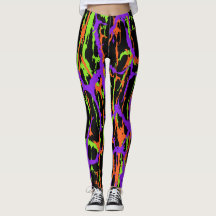 Motif abstrait orange vert violet