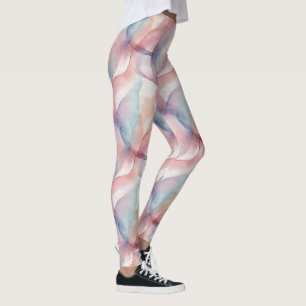 Leggings Motif Abstrait Pastel Aquarelle