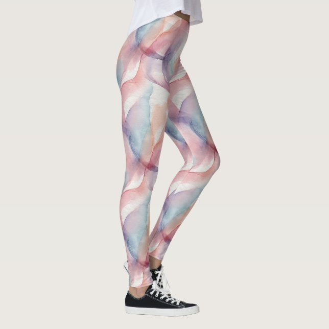 Leggings Motif Abstrait Pastel Aquarelle (Droite)