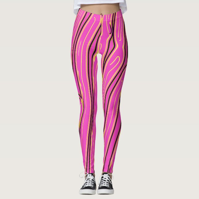Leggings Motif abstrait rose chaud "Ratti_Creative_Arts" (Devant)