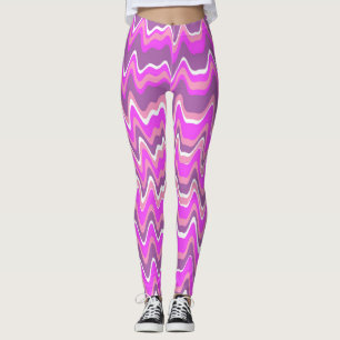 Leggings Motif abstrait rose et violet