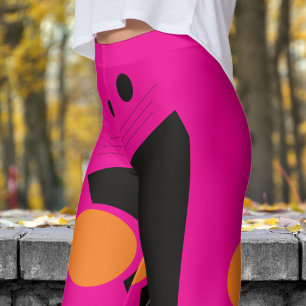 Leggings Motif Abstrait rose vif