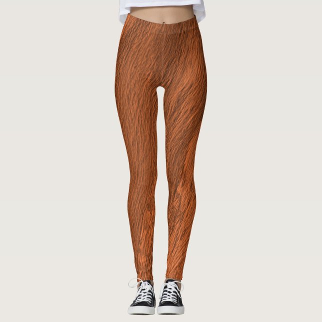 Leggings Motif abstrait Sienne brûlée (brun-rouge) (Devant)