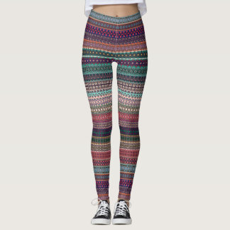 Leggings motif abstrait tribal strié