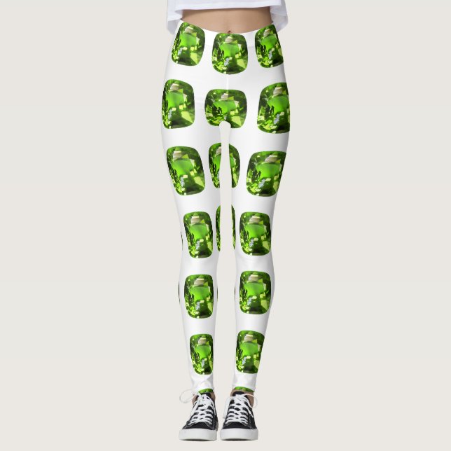 Leggings Motif Abstrait vert (Devant)
