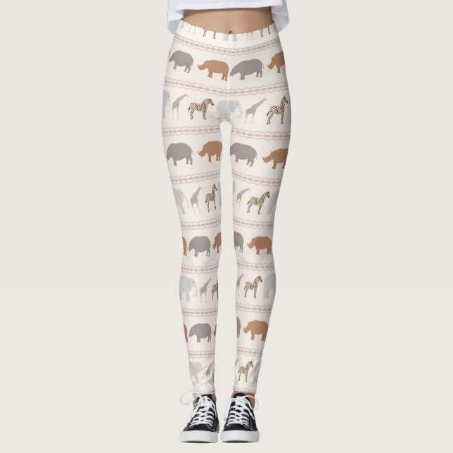 Leggings Motif africain 1 d'animaux (Devant)