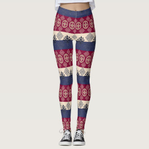 Leggings Motif africain ethnique avec des simbols d'Adinkra