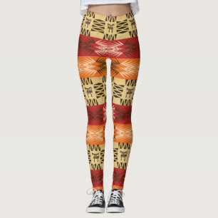 Leggings motif africain ethnique avec simbols.