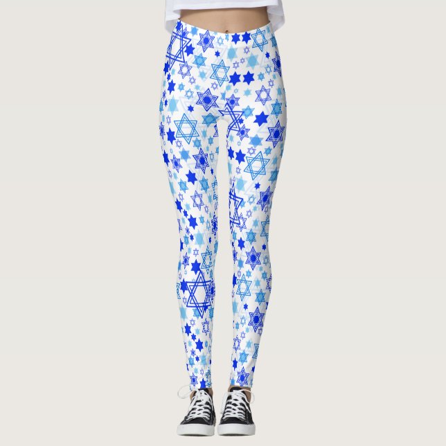 Leggings Motif aléatoire de vacances bleues d'étoiles de (Devant)