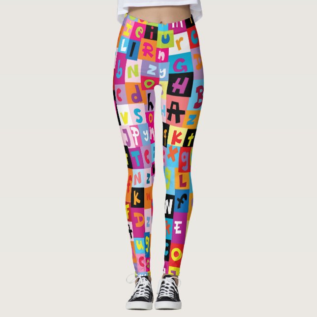 Leggings Motif Alphabet Jumble (Devant)
