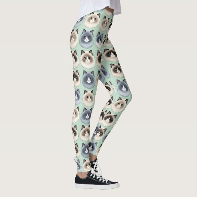 Leggings Motif Amoureux de Chat Ragdoll Mignon (Droite)