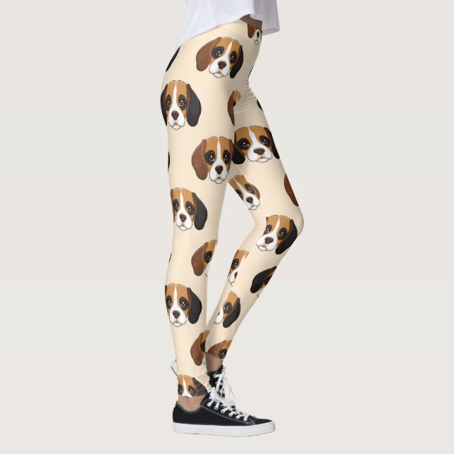 Leggings Motif Amoureux de Chien Mignon Beagle (Droite)