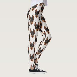 Leggings Motif Amoureux de Chien Mignon Doberman