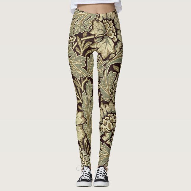 Leggings Motif Anémonique Par William Morris (Devant)
