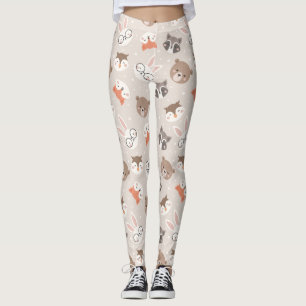 Leggings Motif animal de bois mou