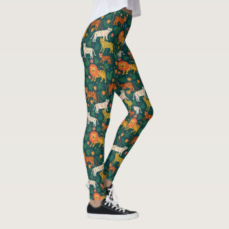 Leggings Motif animal de la jungle avec fleurs