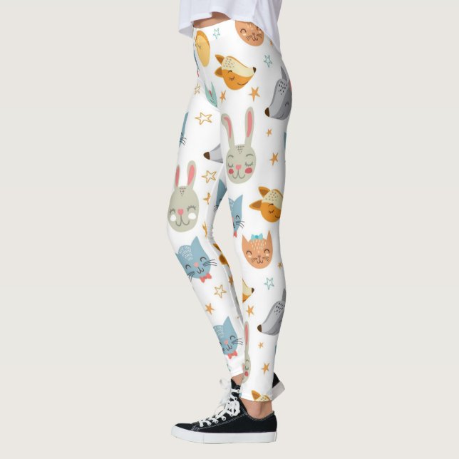Leggings Motif Animaux Forêt Heureux (Gauche)
