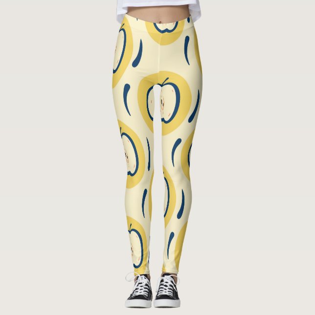 Leggings Motif Apple vintage : Papier peint classique (Devant)