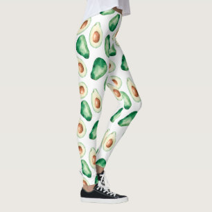 Leggings Motif Aquarelle Avocado