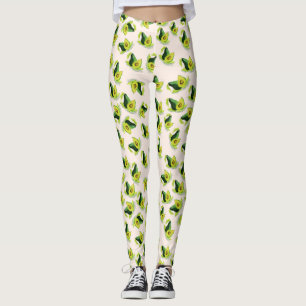 Leggings Motif Aquarelle Avocados Vert