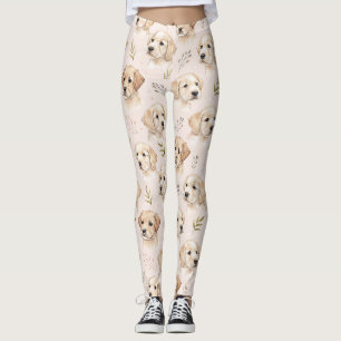 Leggings Motif aquarelle de chiot adorable (2)