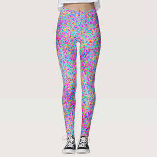 Leggings Motif aquarelle de points abstraits colorés