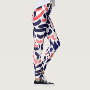 Leggings Motif arc-en-ciel bleu et orange acrylique