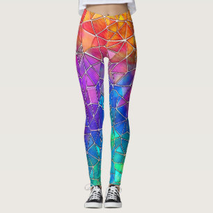 Leggings Motif arc-en-ciel en verre tendu
