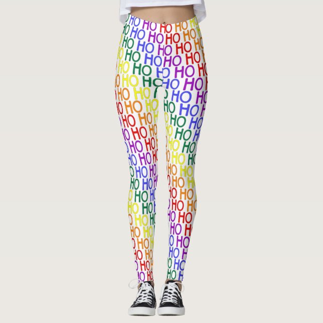 Leggings motif arc-en-ciel Ho Ho Ho (Devant)