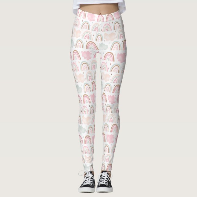 Leggings Motif arc-en-ciel Pastel (Devant)