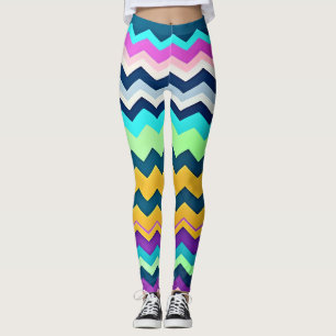 Leggings Motif arc-en-ciel Zig zagging pastel
