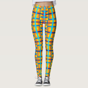 Leggings Motif architecturale avec Aqua et Orange
