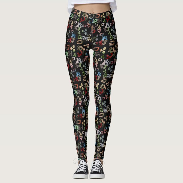Leggings Motif argent couleur Cryptomoney (Devant)