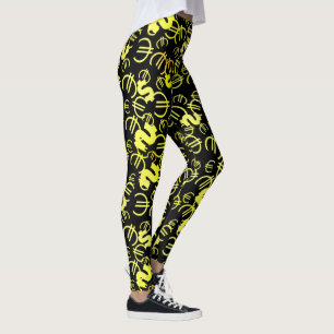Leggings motif argent Euro Dollars Incroyable
