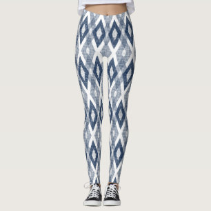 Leggings Motif arlequin de marine bleu et blanc
