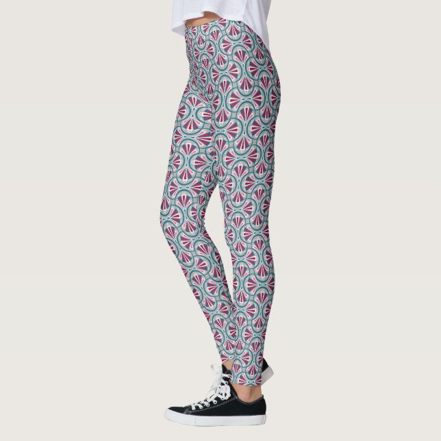 Leggings Motif art déco coloré. (Gauche)
