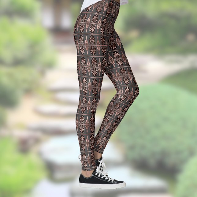 Leggings Motif Art déco noir et cuivre (Créateur téléchargé)