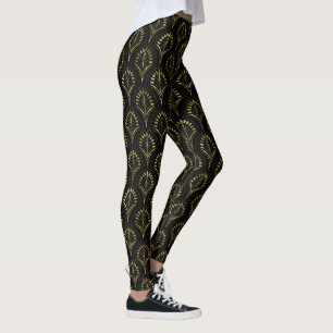 Leggings Motif Art déco noir & or
