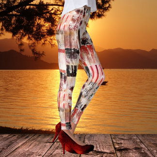 Leggings Motif artistique Abstrait de design d'automne