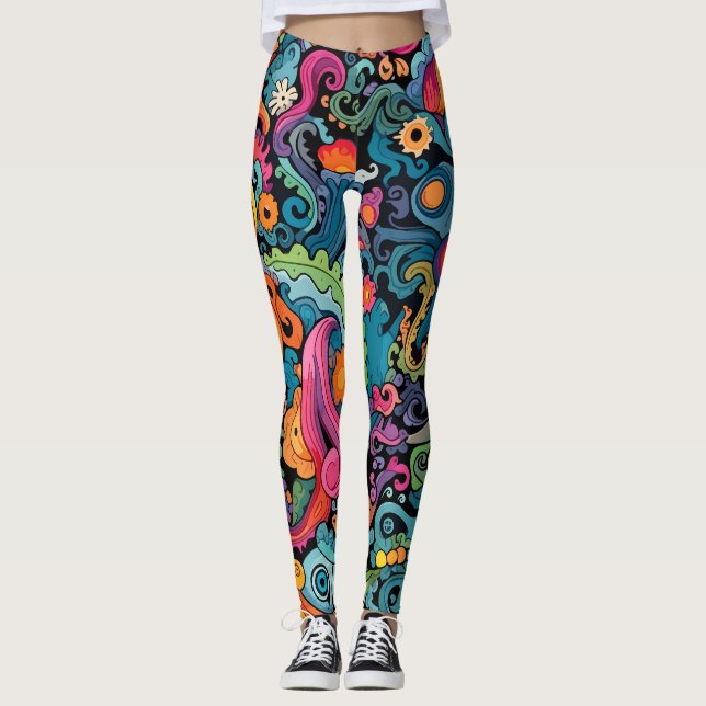 Leggings Motif aux couleurs vives (Devant)