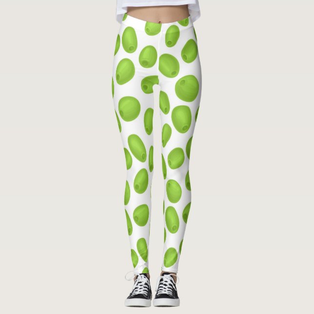 Leggings Motif aux olives vertes (Devant)