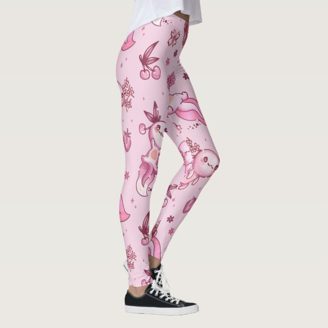 Leggings Motif Axolotls Roses  (Droite)