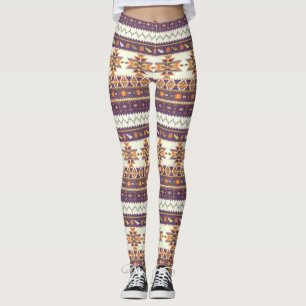 Leggings Motif aztèque coloré