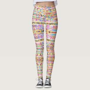 Leggings Motif aztèque tribal coloré